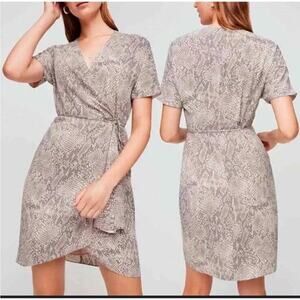 Aritzia Babaton Womens Large Wallace Snake Print True Wrap Dress Animal Party